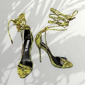 Cape Robbin Women's Yellow Snake Print Heels